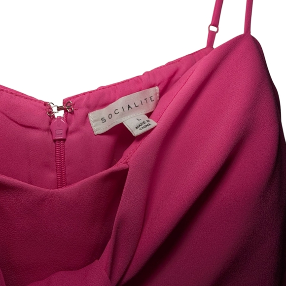 Socialite Fuchsia Spaghetti Strap Dress - Picture 3 of 6